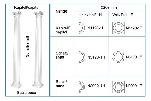 Hexim dekosäule halbsäule - hexim,